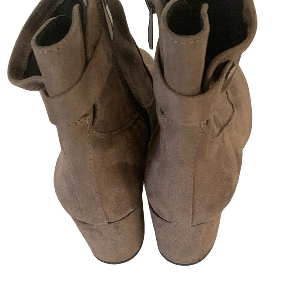 Franco Sarto EUC Nixon Faux Suede/Fabric Ankle boots , zipper , 11M - Picture 7 of 8